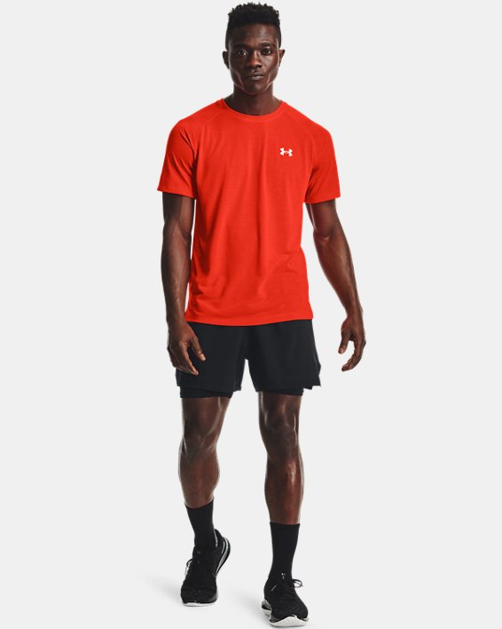 Men's UA Streaker Run Short Sleeve, Orange, pdpMainDesktop image number 2
